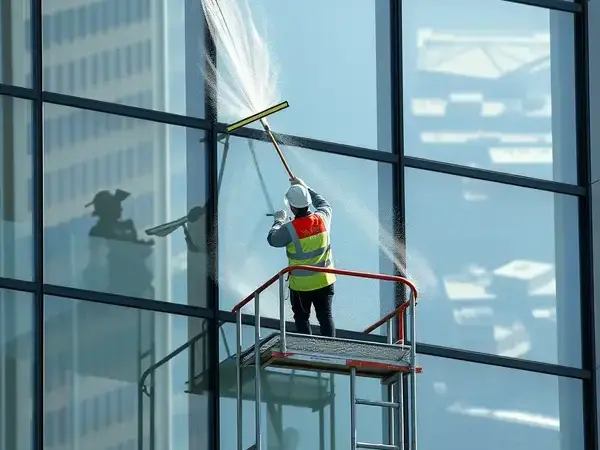 ガラス清掃の様子